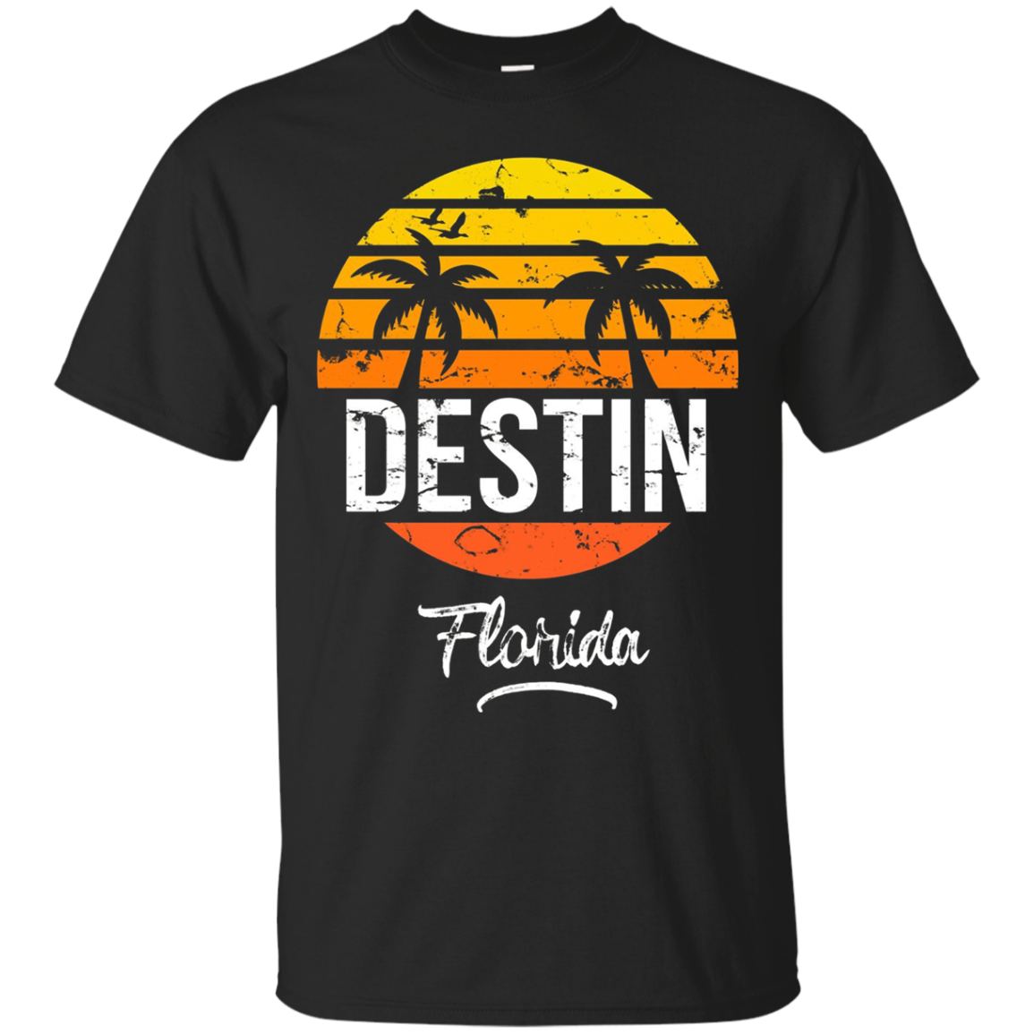 Destin Florida Vintage T Shirt Retro Beach Style_black