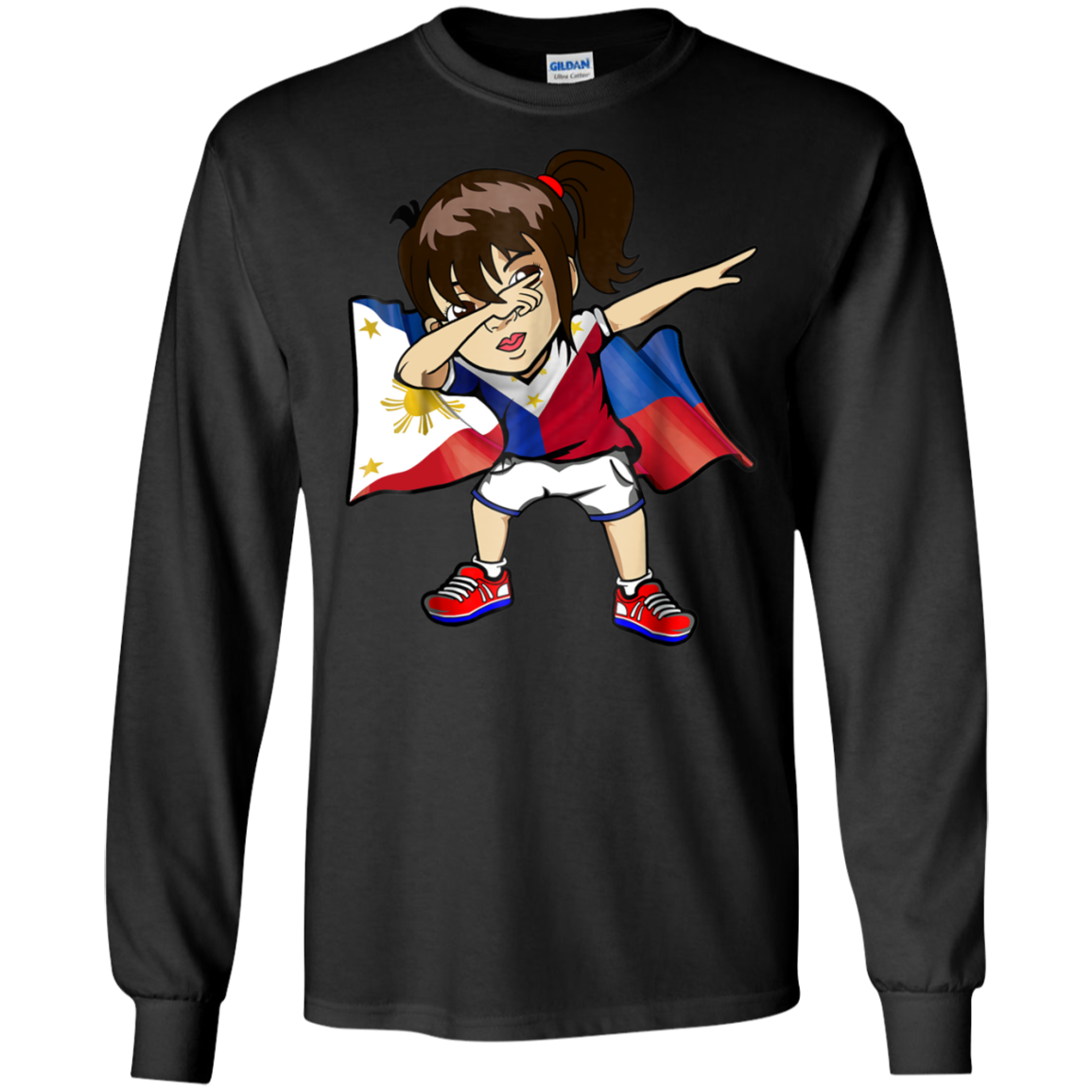 Dabbing Girl Philippine Flag Filipino Meme Shirt G240 Ls Ultra T-shirt