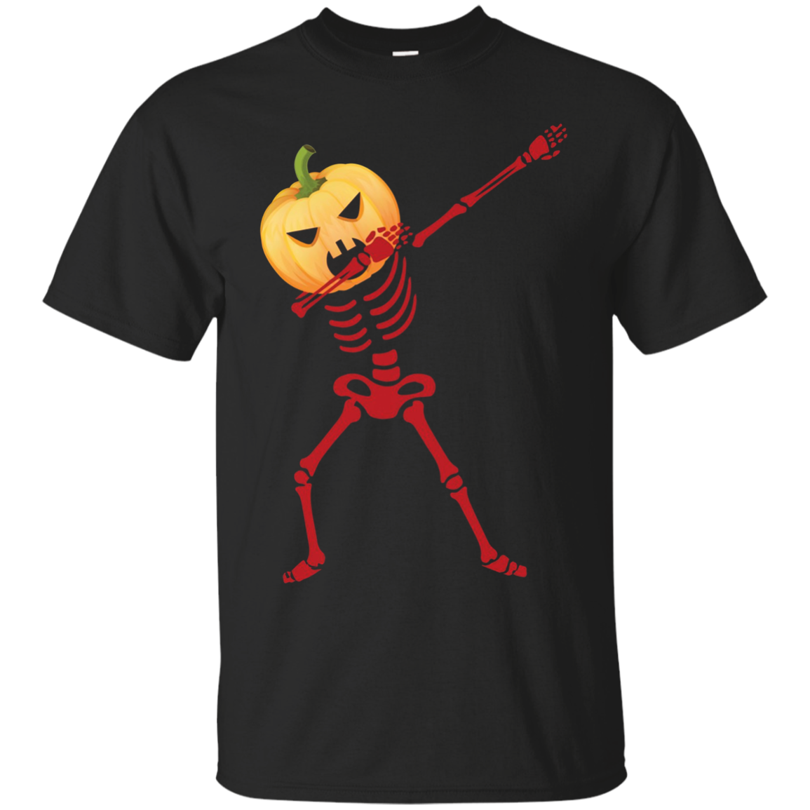 Shirt Human Skeleton Pumpkin Head Dabbing Halloween T-shirt 2