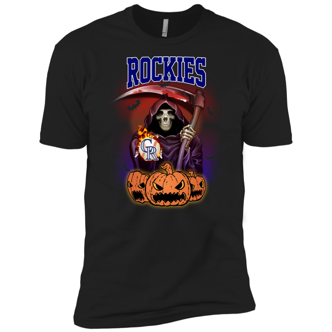 Shirt Colorado-rockies Reaper The Death Halloween Shirt For Fans Short Sleeve T-shirt