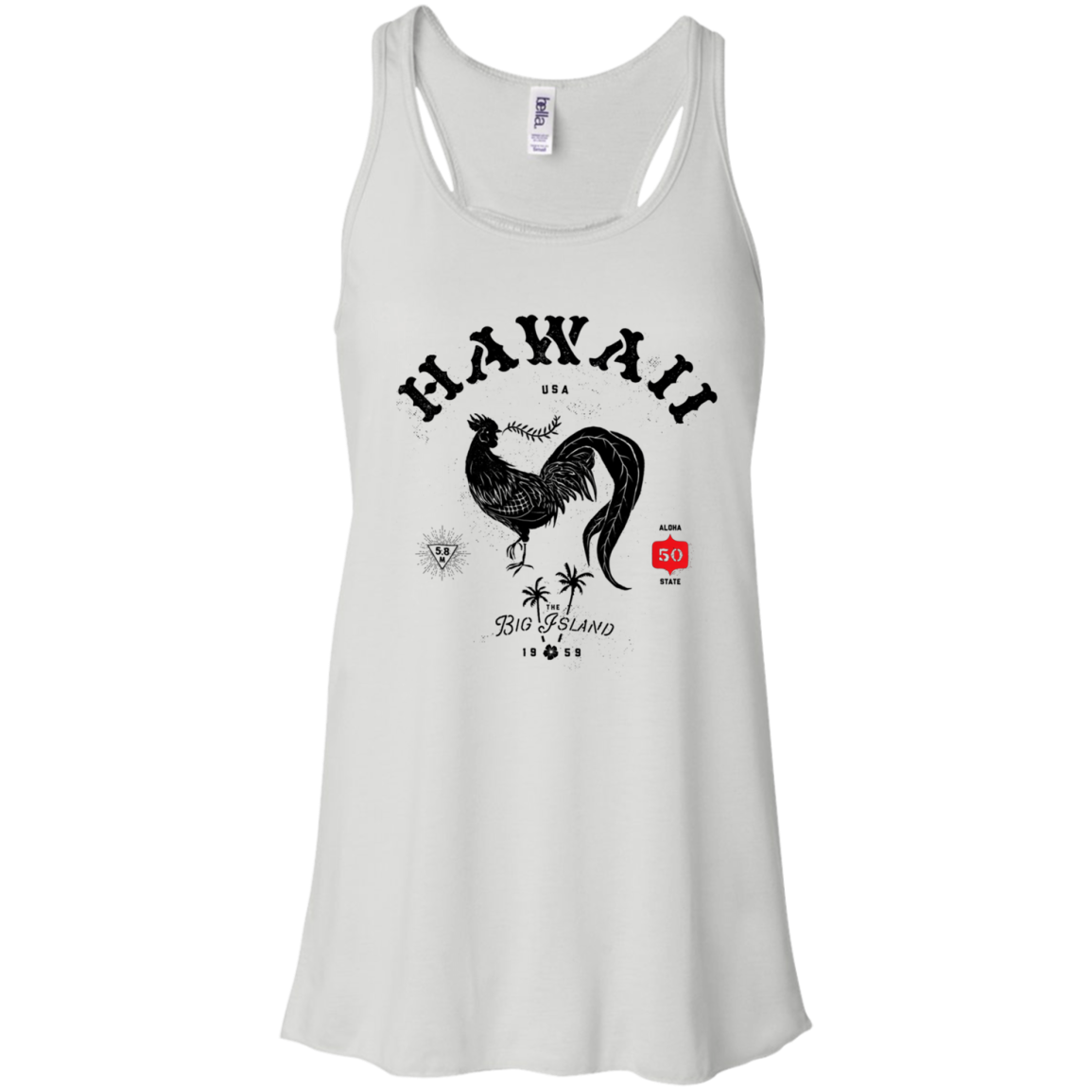 Hawaii Chicken Big Island Aloha State Flowy Racerback Tank Shirts