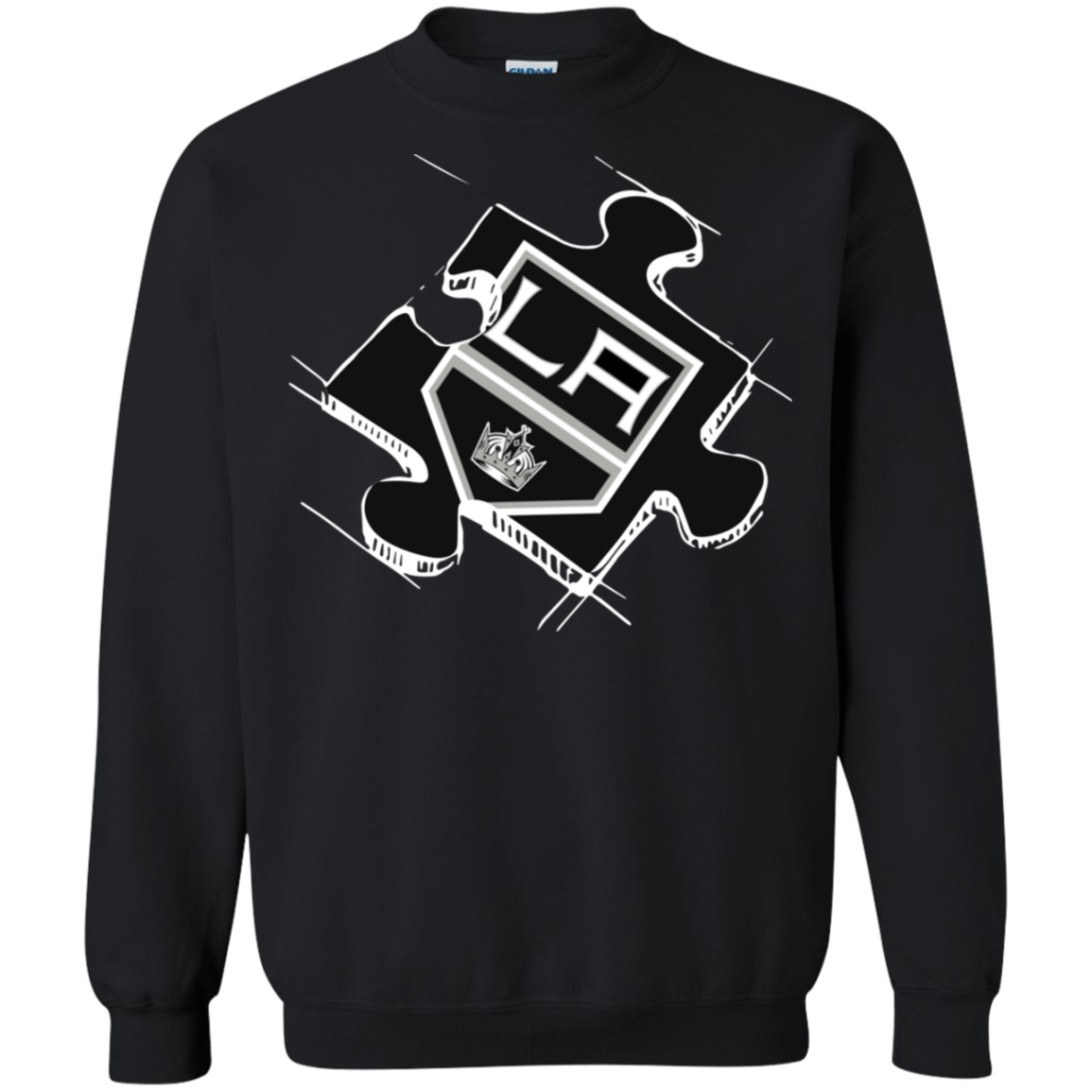 Los Angeles Kings Autism Puzzle G180 Crewneck Pullover 8 Oz.