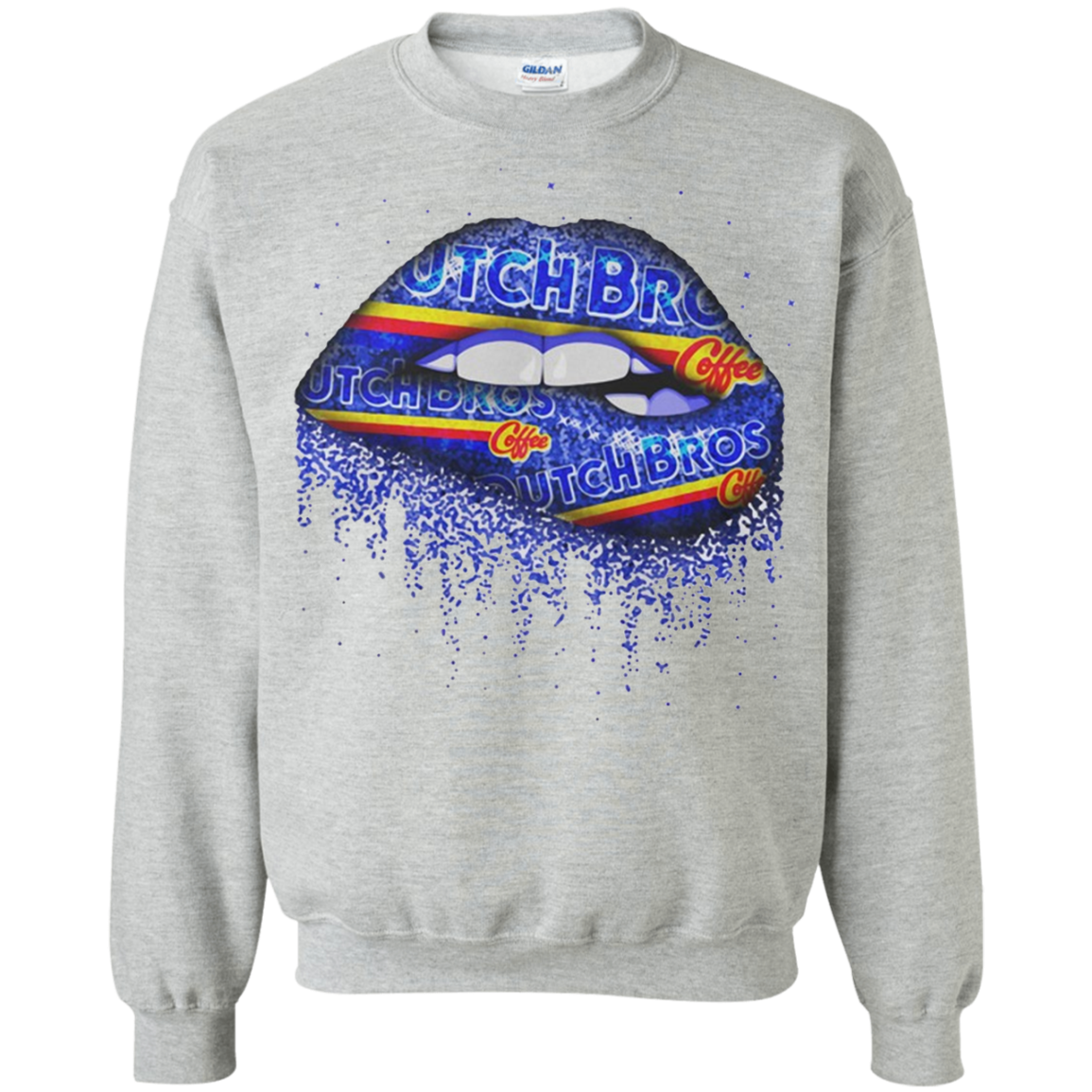 Dutch Bros Coffee Lips Shirt G180 Crewneck Pullover 8 Oz.