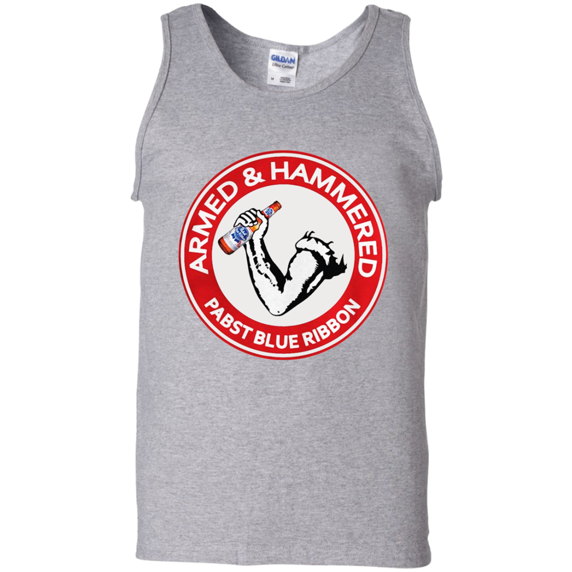 Armed And Hammered Pabst Blue Ribbon Shirt G220 Tank Top