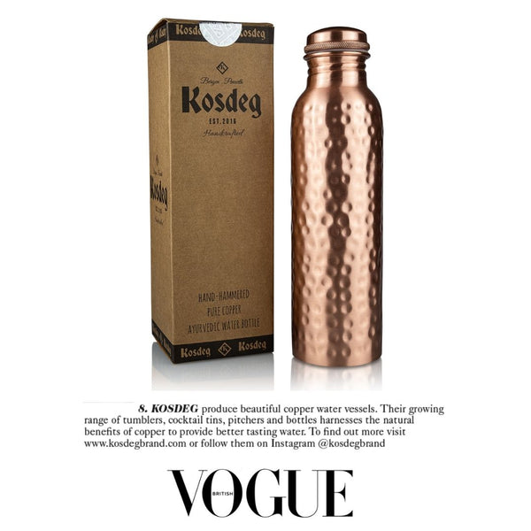 Kosdeg Copper Water Bottle 1 Litre In Vogue Magazine 