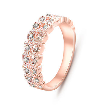 Gold Concise Classical CZ Crystal Ring