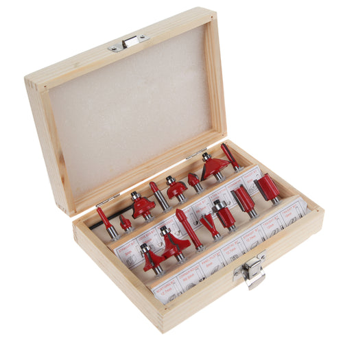 15 Pcs 1/4" Shank Tungsten CarbideTool Box