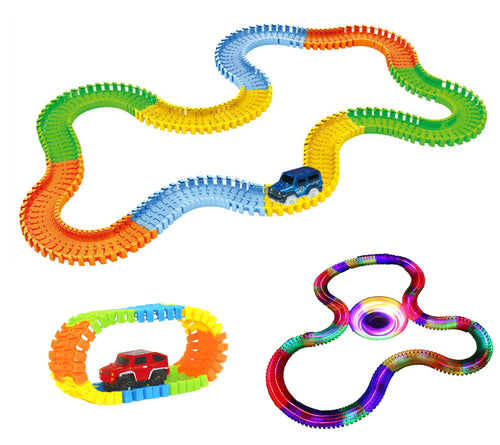 Rainbow Glowing Car Racing Set for Kids- Awesomely FUN!