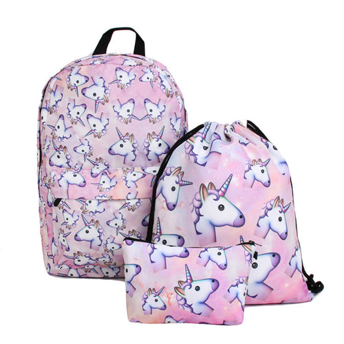 UNICORN 3 Piece Backpack SET