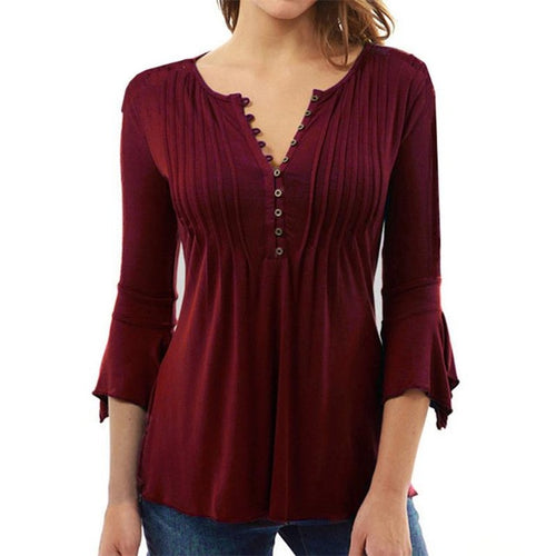 Elegant Flare Sleeve Loose Shirt