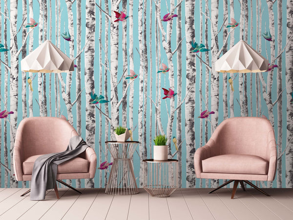 Bird of Paradise White Wallpaper Pattern – House of Fetch