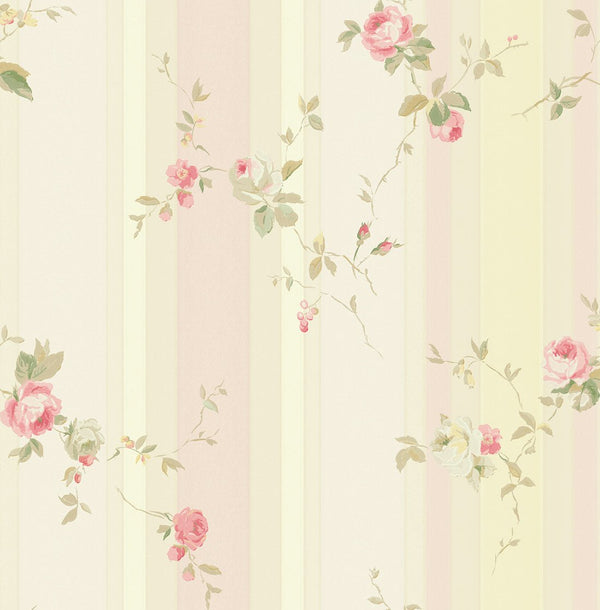 Striped Floral Wallpaper – Mayflower Wallpaper