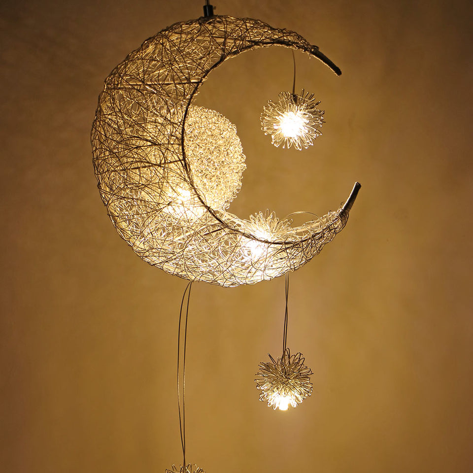 Modern Pendant Ceiling Lamps Moon Star Chandelier Children Bedroom