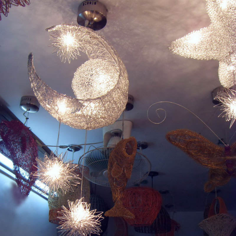 Modern Pendant Ceiling Lamps Moon Star Chandelier Children Bedroom