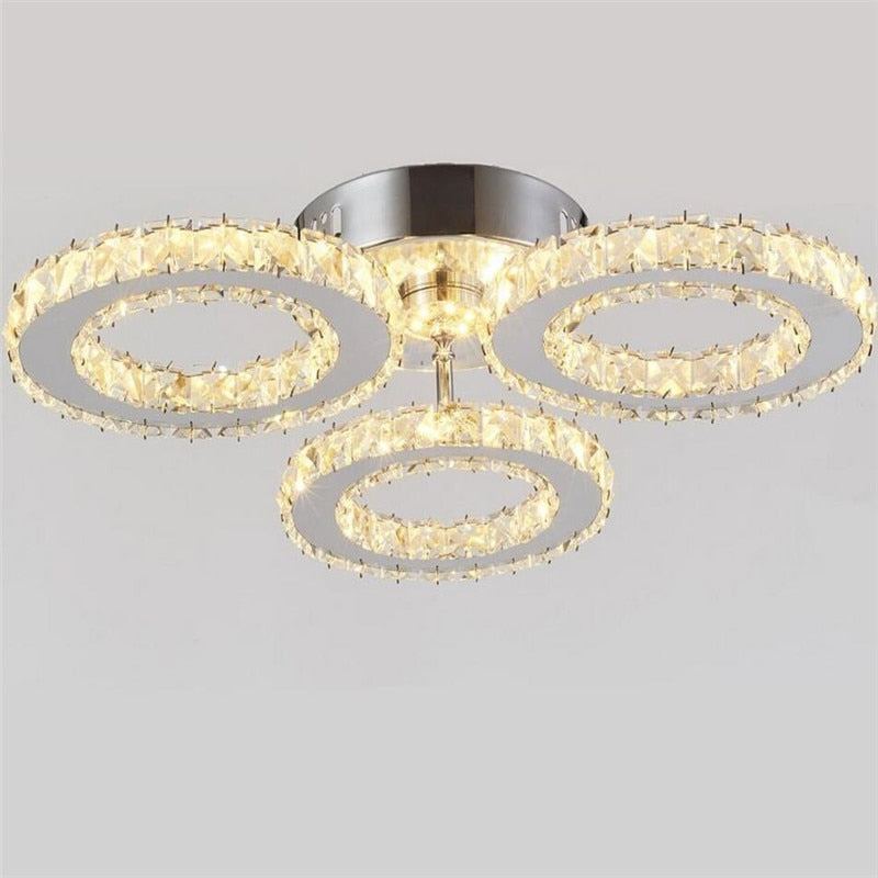 Modern K9 Crystal Led Ceiling Lights Stainless Steel Lustre For