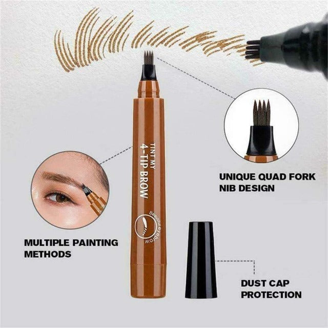 Probrow™ Waterproof Smudge Proof Microblading 4 Point Eyebrow Pen Bella Gadgets 