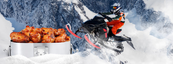 The Original Muffpot Exhaust Food Warmer for Motorsports vehicles. Snowmobile, ATV, UTV, and Motorcycles