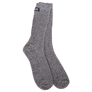 WORLDS SOFTEST SOCK-HEATHERED BLK/WHT - Cocobellas Gifts