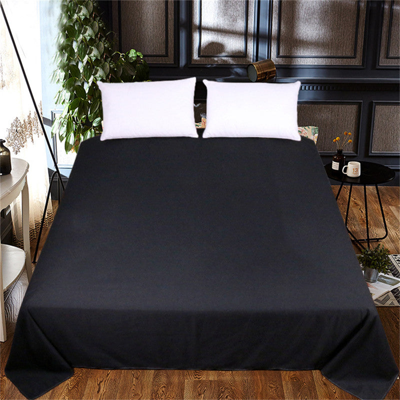 Solid Color Bed Sheet One Piece White Black Red Flat Sheet