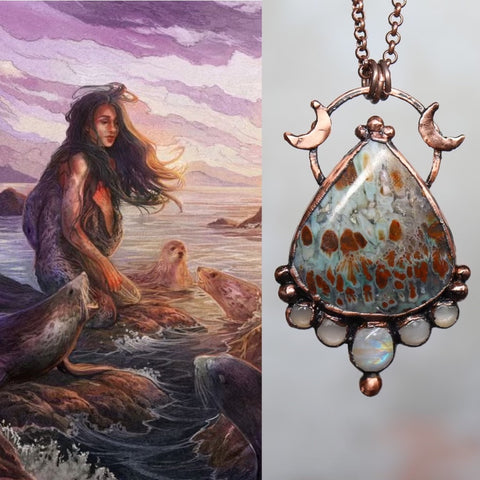 the scottish myth of the selkie. Crystal jewelry inspired by fantasy and ancient lore