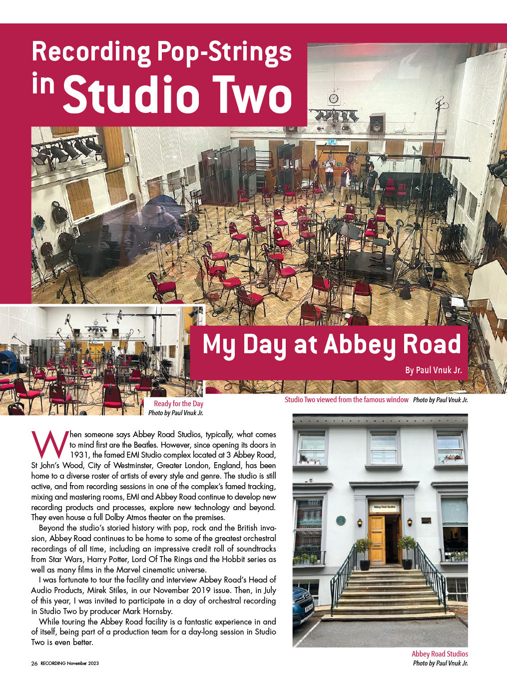 Recording Pop-Strings in Studio Two: My Day at Abbey Road