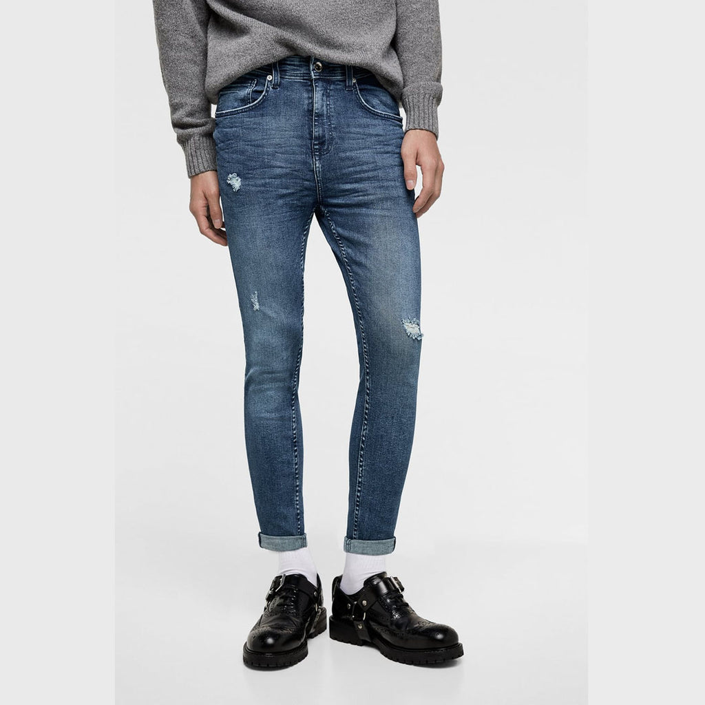 Zara Man Premium Denim Ripped Jeans 