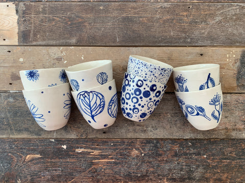 Slip cast cups Clay classes