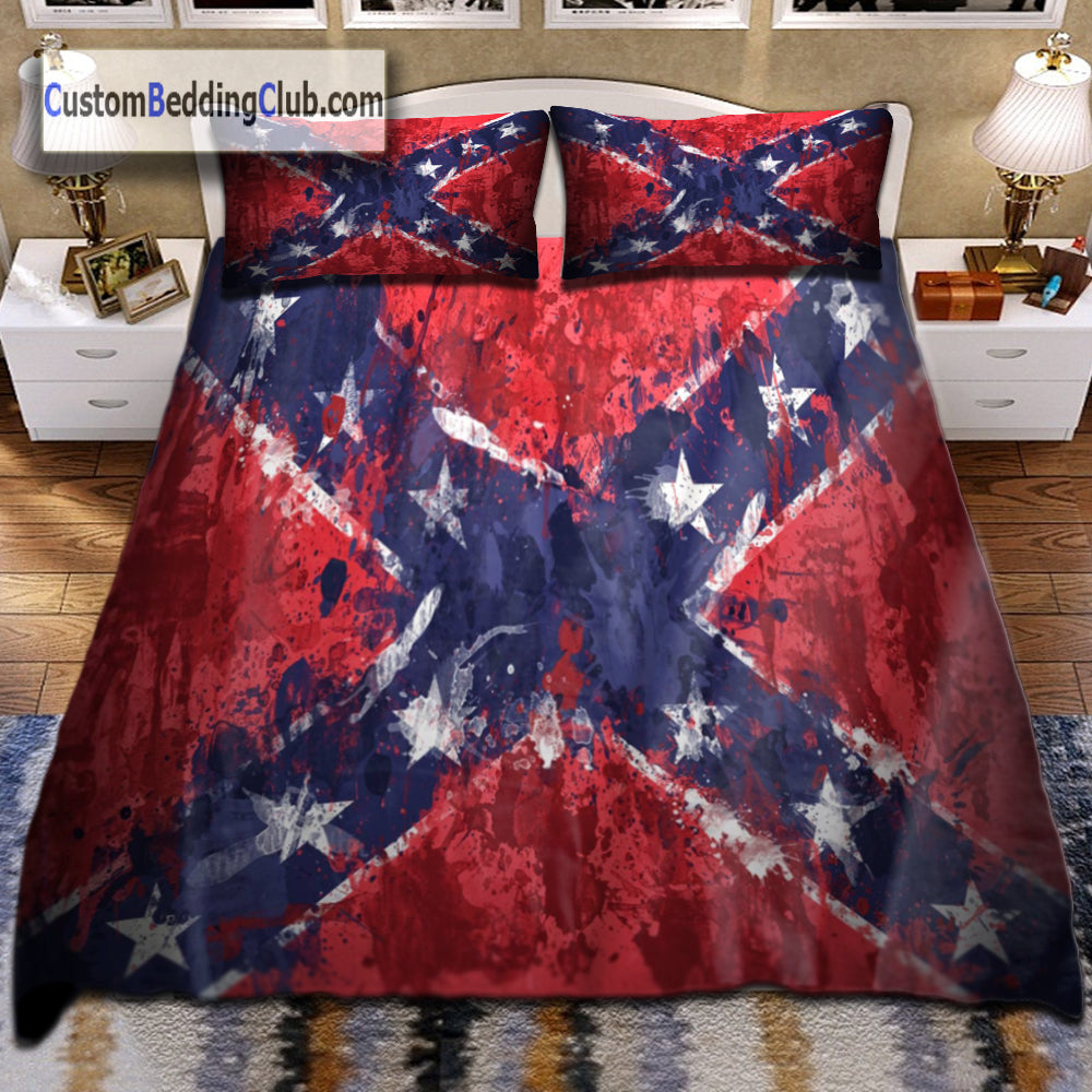 Confederate Rebel Flag Bed Set Bed Sheet Blanket Covers