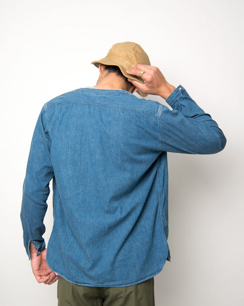 orslow no collar denim shirt