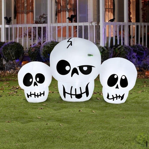 6 1/2' Halloween Light Show Flashing Skulls SKU: 226355 - 3639371