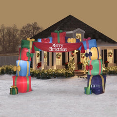 18.5' Giant Christmas Presents Archway w/ Banner by Gemmy Inflatables