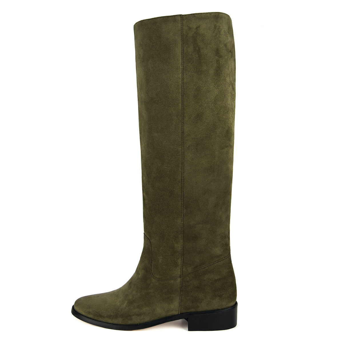 long green suede boots