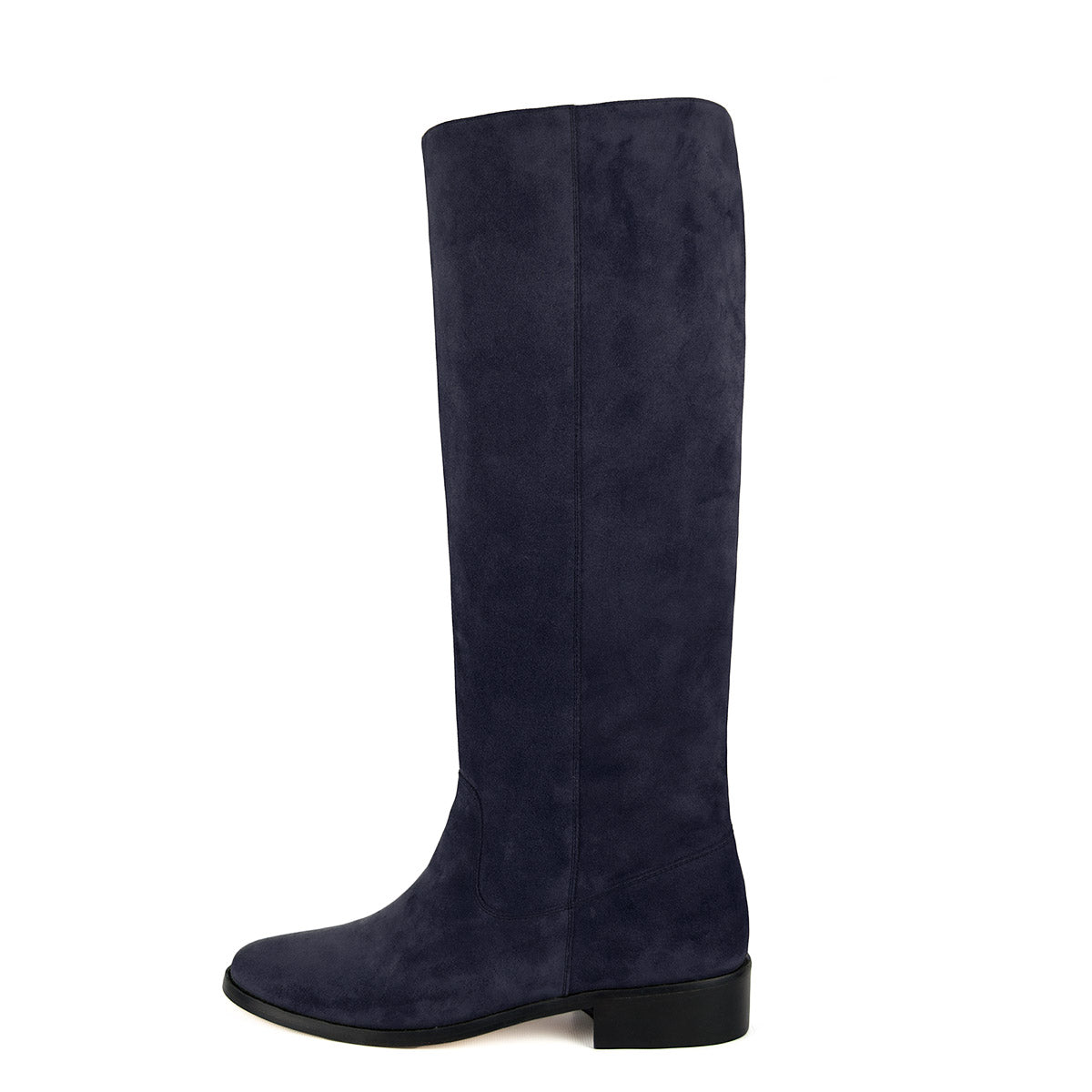 blue suede riding boots