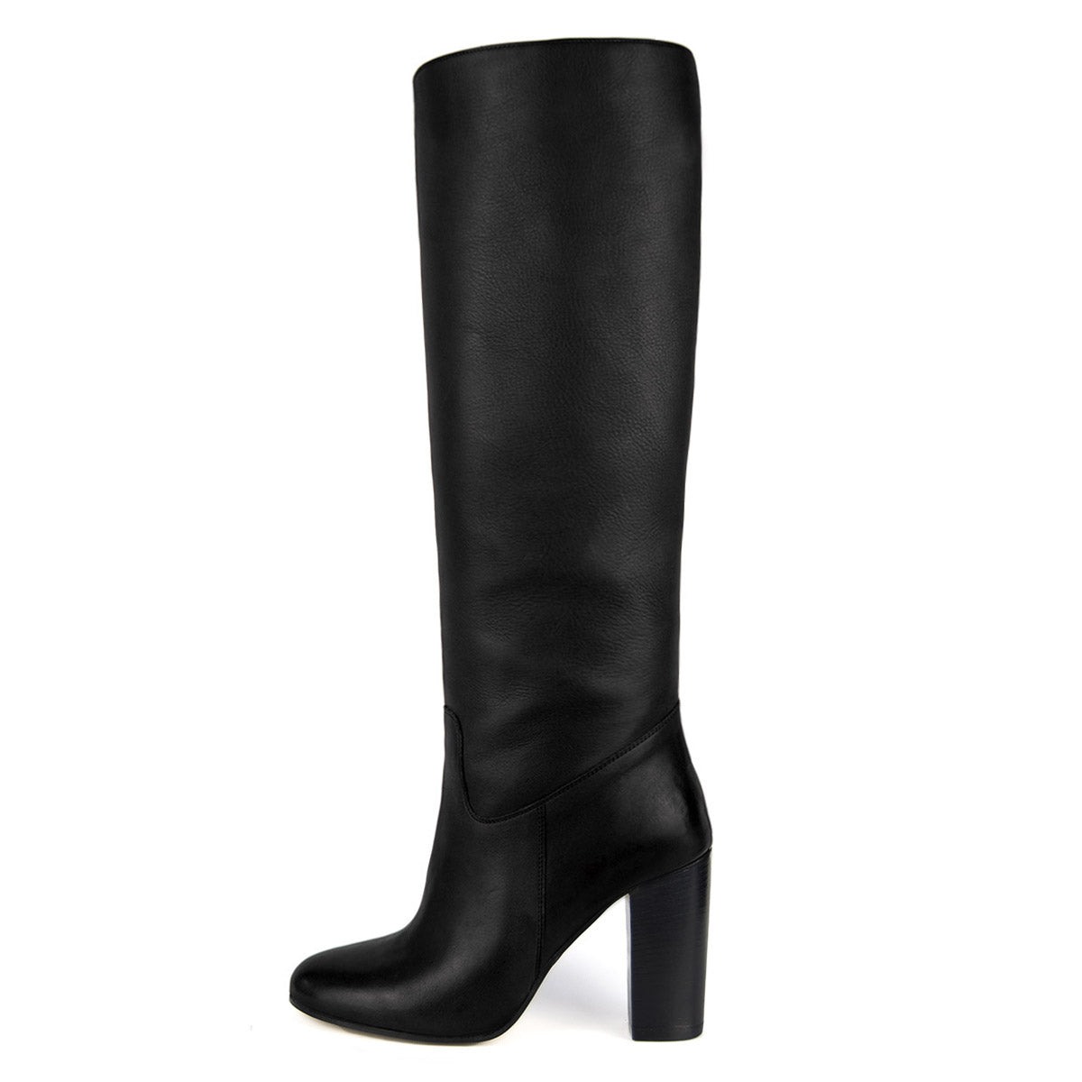 black leather calf boots