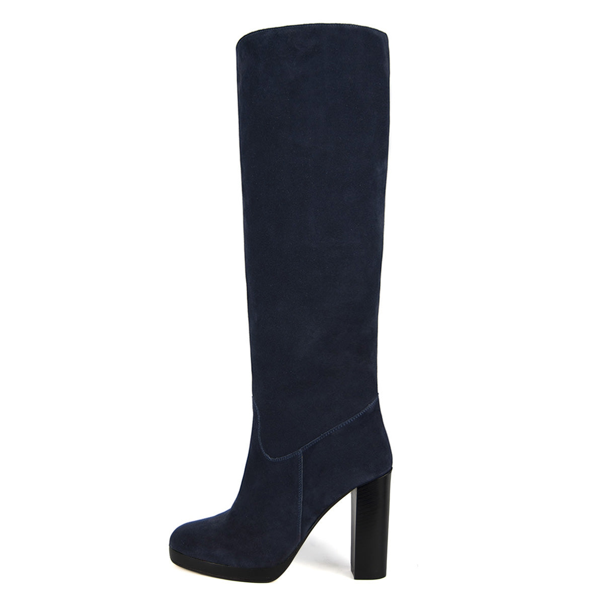 Calf fitting knee high heeled boots 