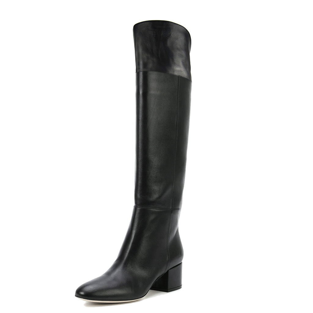 Calf fitting heel boots - Rea black calfskin - Fillies and Boots