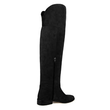 over the knee black wide calf boots