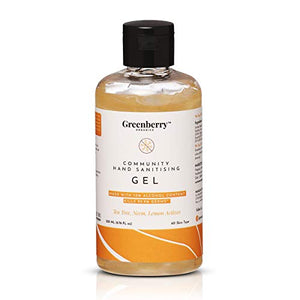 Greenberry Organics Community Hand Sanitising Gel, with 70% Isopropyl Alcohol, Aloe Vera Gel, 200 ML (Pack of 3)