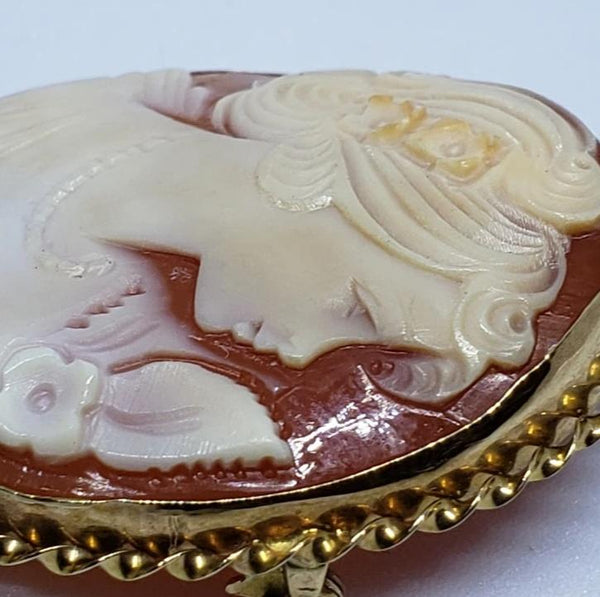Vintage Shell Cameo Brooch and Pendant by APA