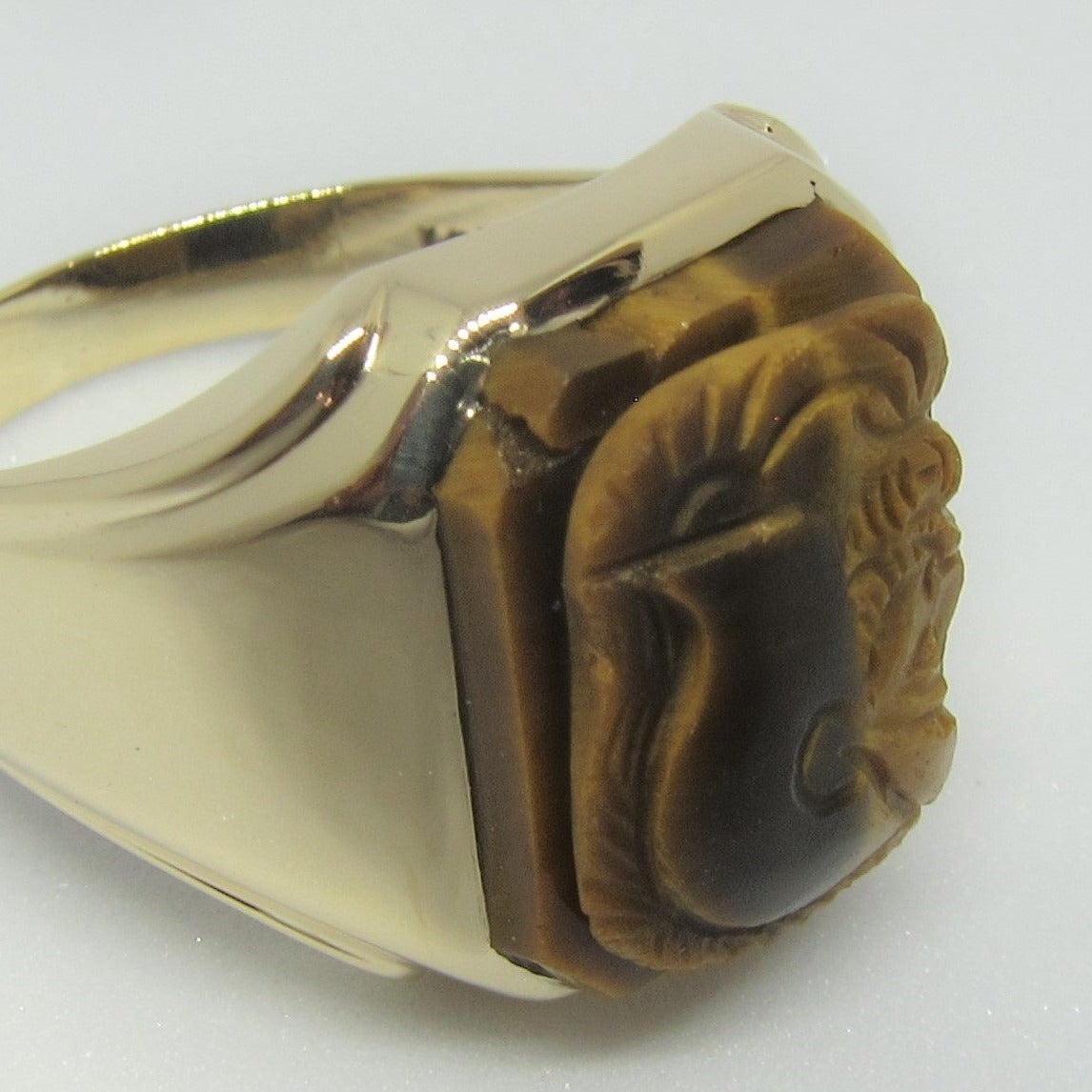 tiger eye cameo ring