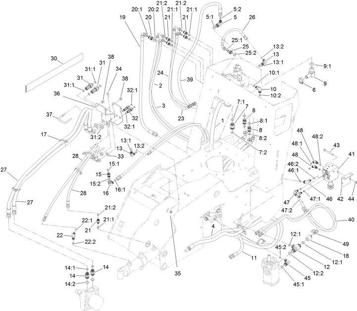 toro stx 26 hydraulic hose diagram