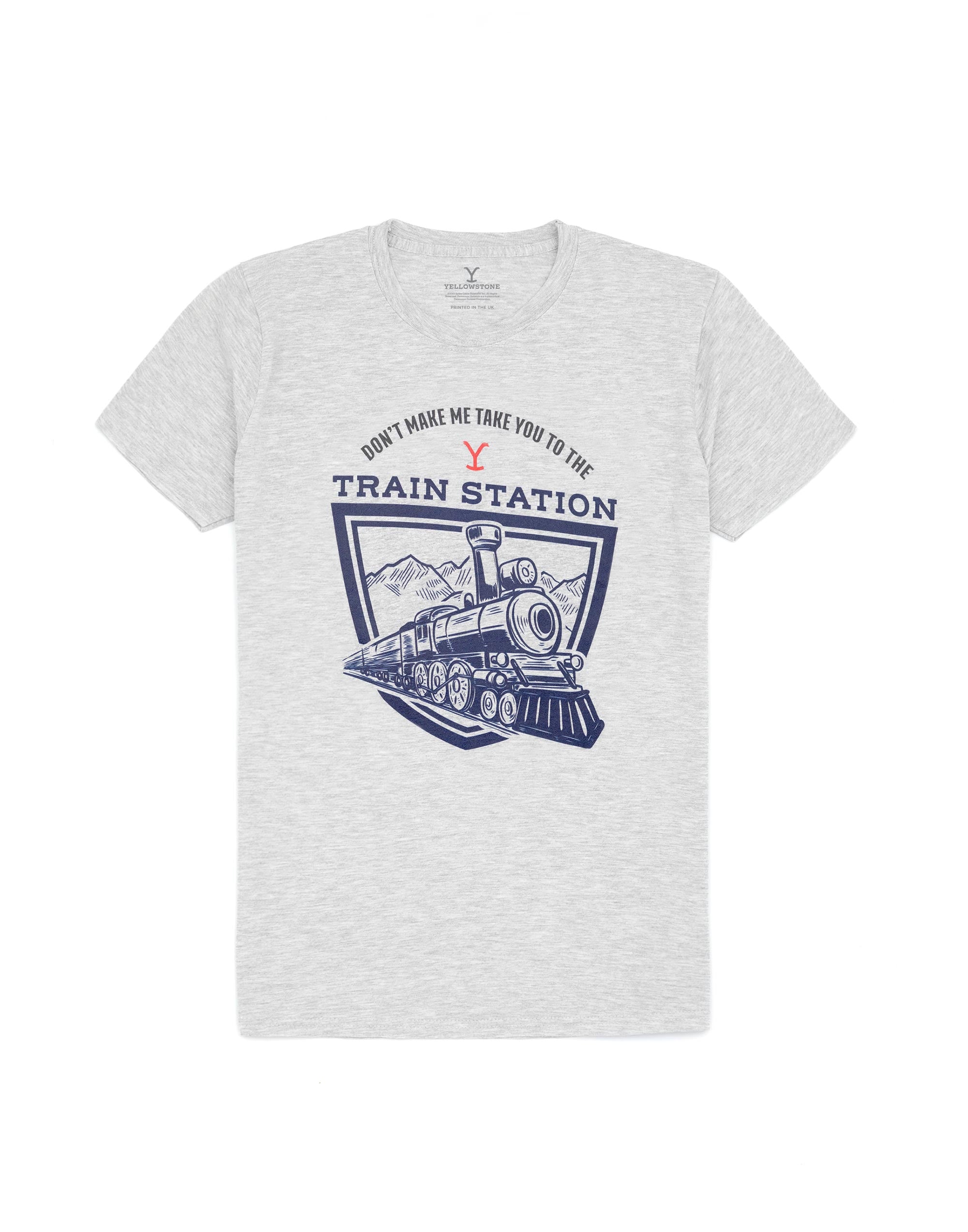 Yellowstone Train Station Mens T-Shirt