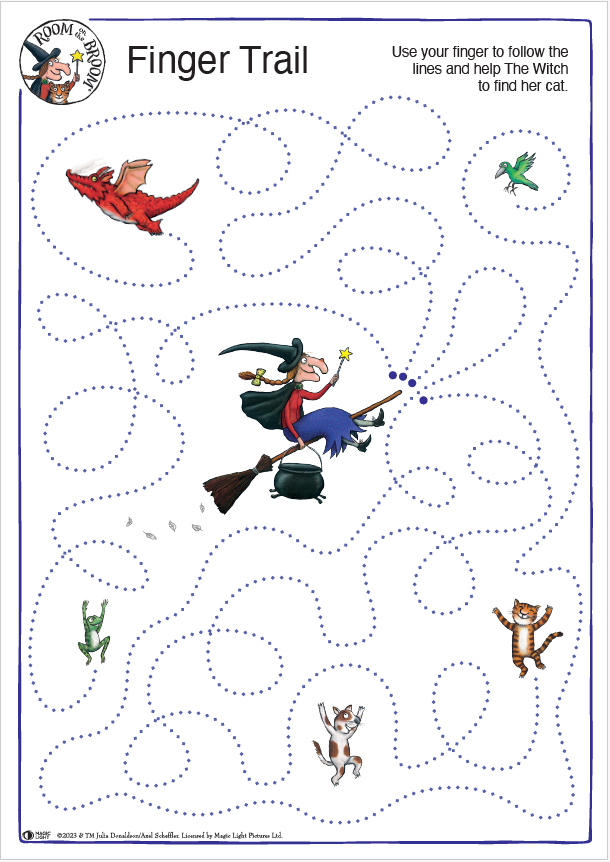 Room on the Broom Finger Trail Activity Sheet