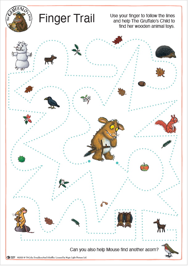 The Gruffalo's Child Finger Trail Activity Sheet