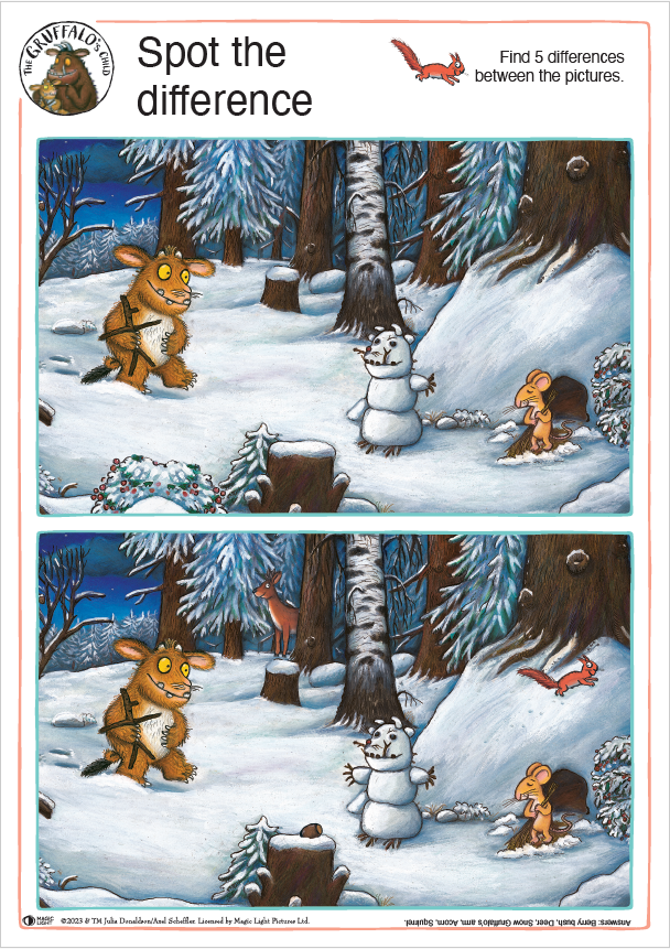 The Gruffalo's Child Spot the Difference Activity Sheet