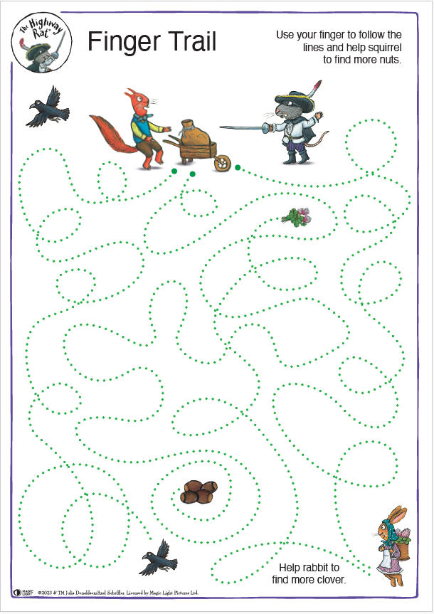 The Highway Rat Finger Trail Activity Sheet