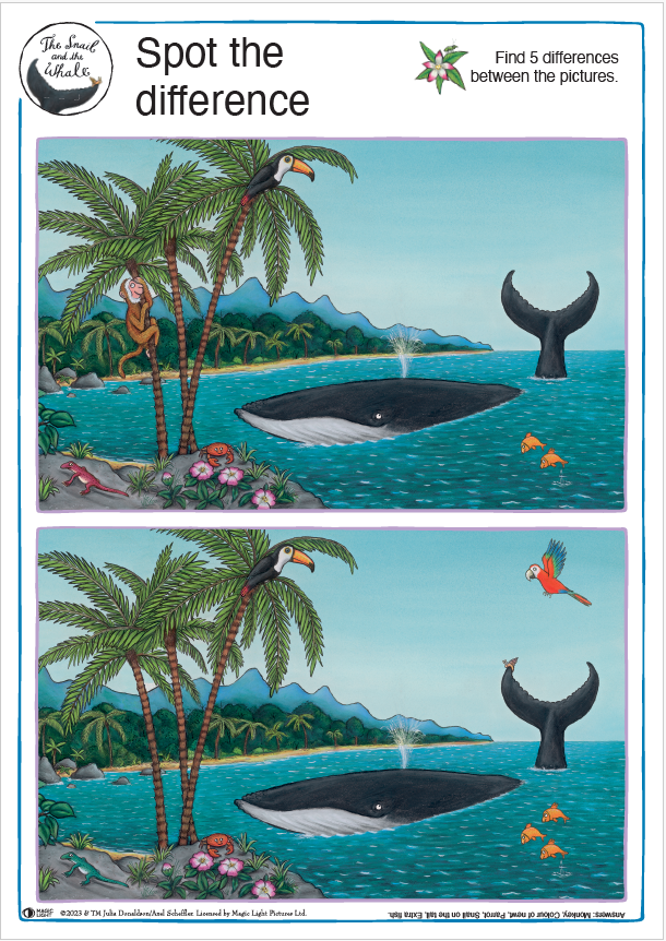 The Snail and the Whale Spot the Difference Activity Sheet