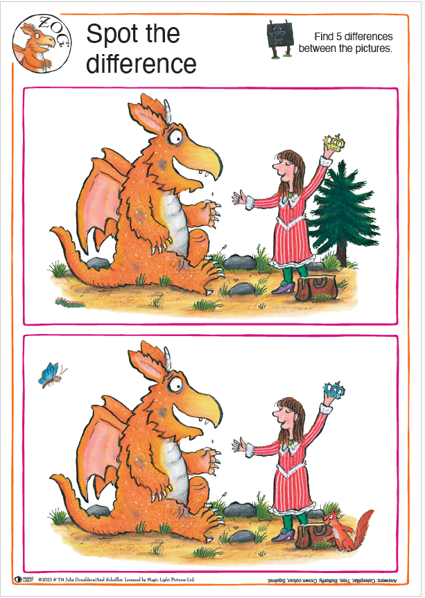 Zog Spot the Difference Activity Sheet