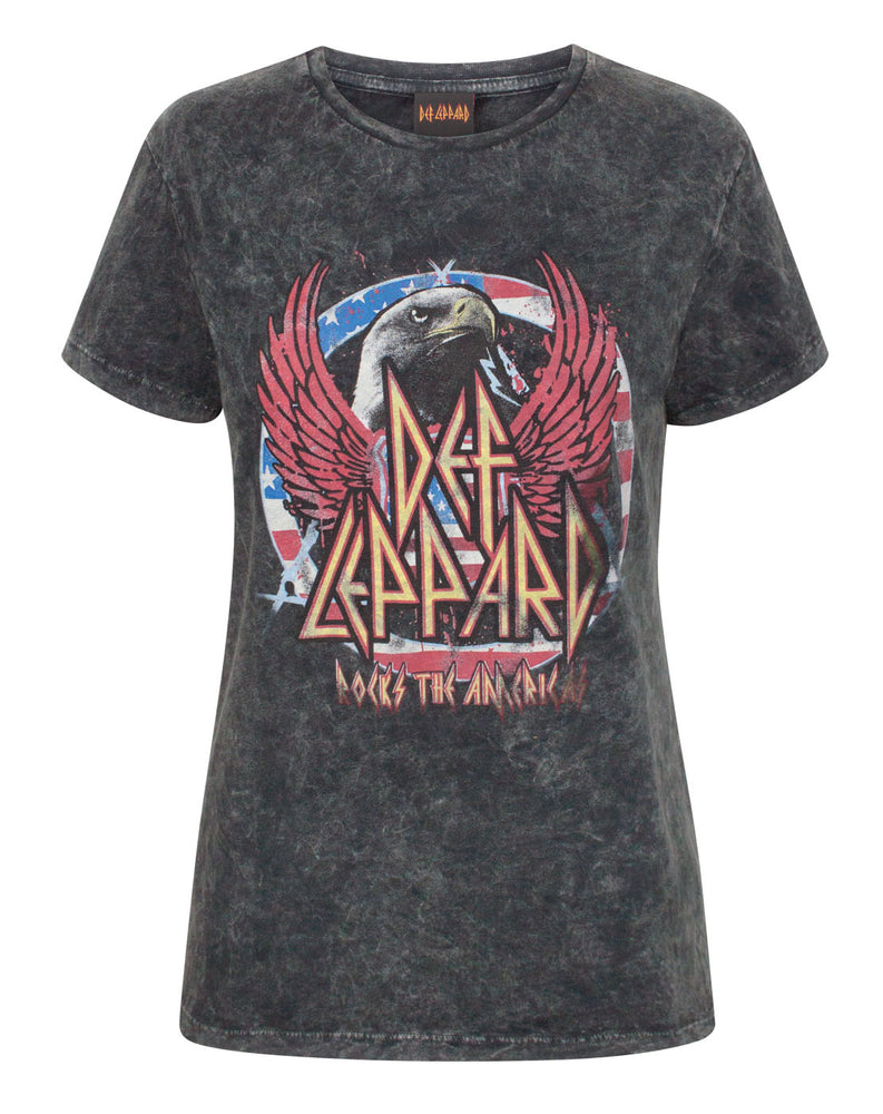 Def Leppard Women's Acid Wash T-Shirt — Vanilla Underground