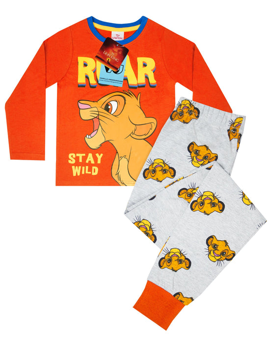 Disney Lion King Simba Roar Boys Long Pyjamas Sleepwear Set — Vanilla ...
